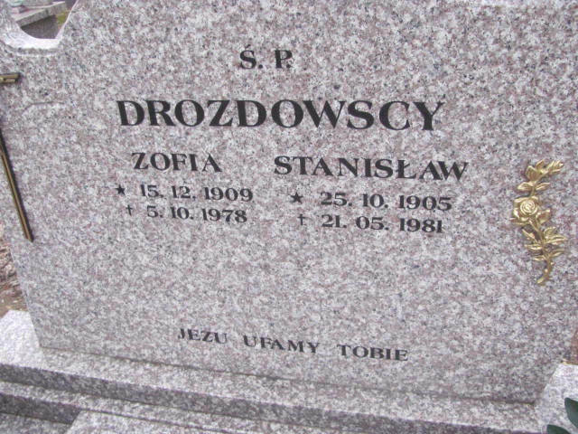 Zofia Drozdowska 1909 Ryn - Grobonet - Wyszukiwarka osób pochowanych
