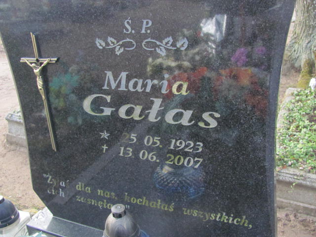 Maria Gałas 1923 Ryn - Grobonet - Wyszukiwarka osób pochowanych