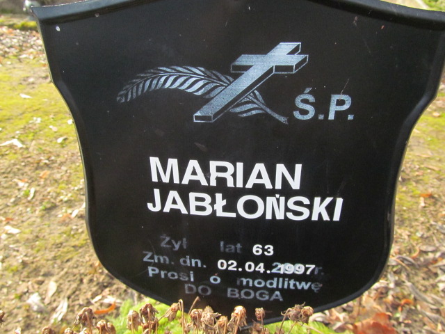 Marian Jabłoński 1934 Ryn - Grobonet - Wyszukiwarka osób pochowanych